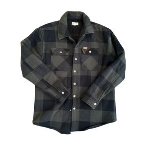 Matix Sherpa Lined Jacket Men’s Small Green Black Plaid Skater Y2K Chore Coat